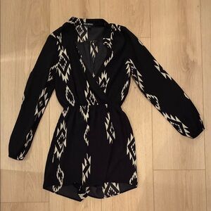Black and White Patterned Romper